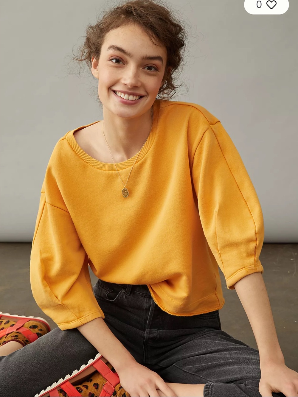 Anthropologie Kris Pleated Sweatshirt small